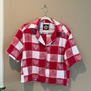 SO BAD SEW GOOD Vintage repurposed button blouse top.